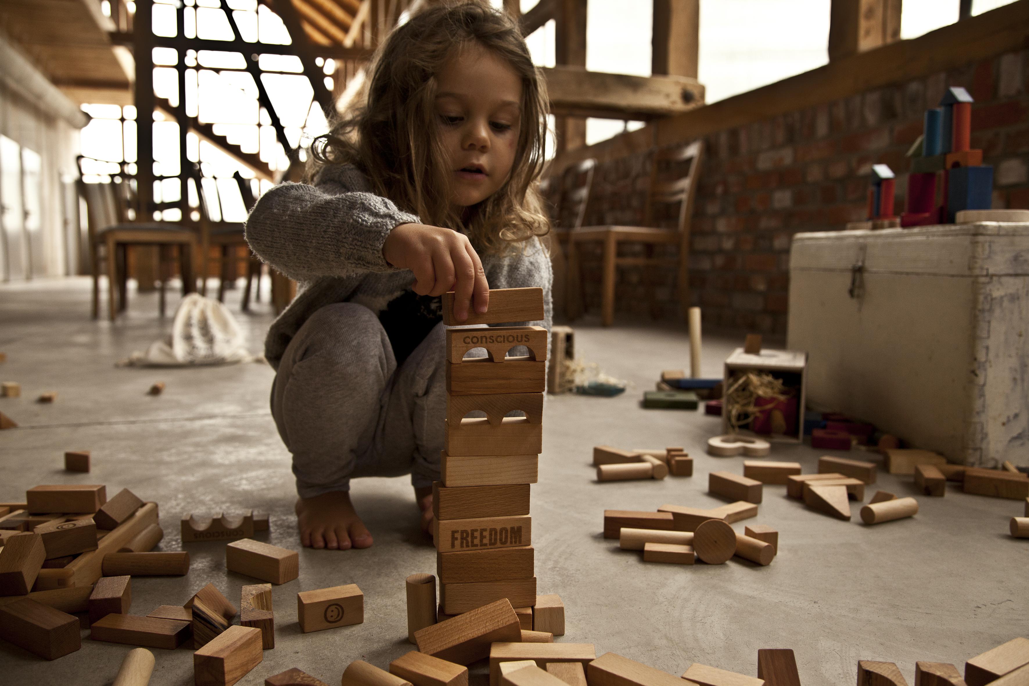 Houten Blokken Naturel in zak XL | 50 stuks