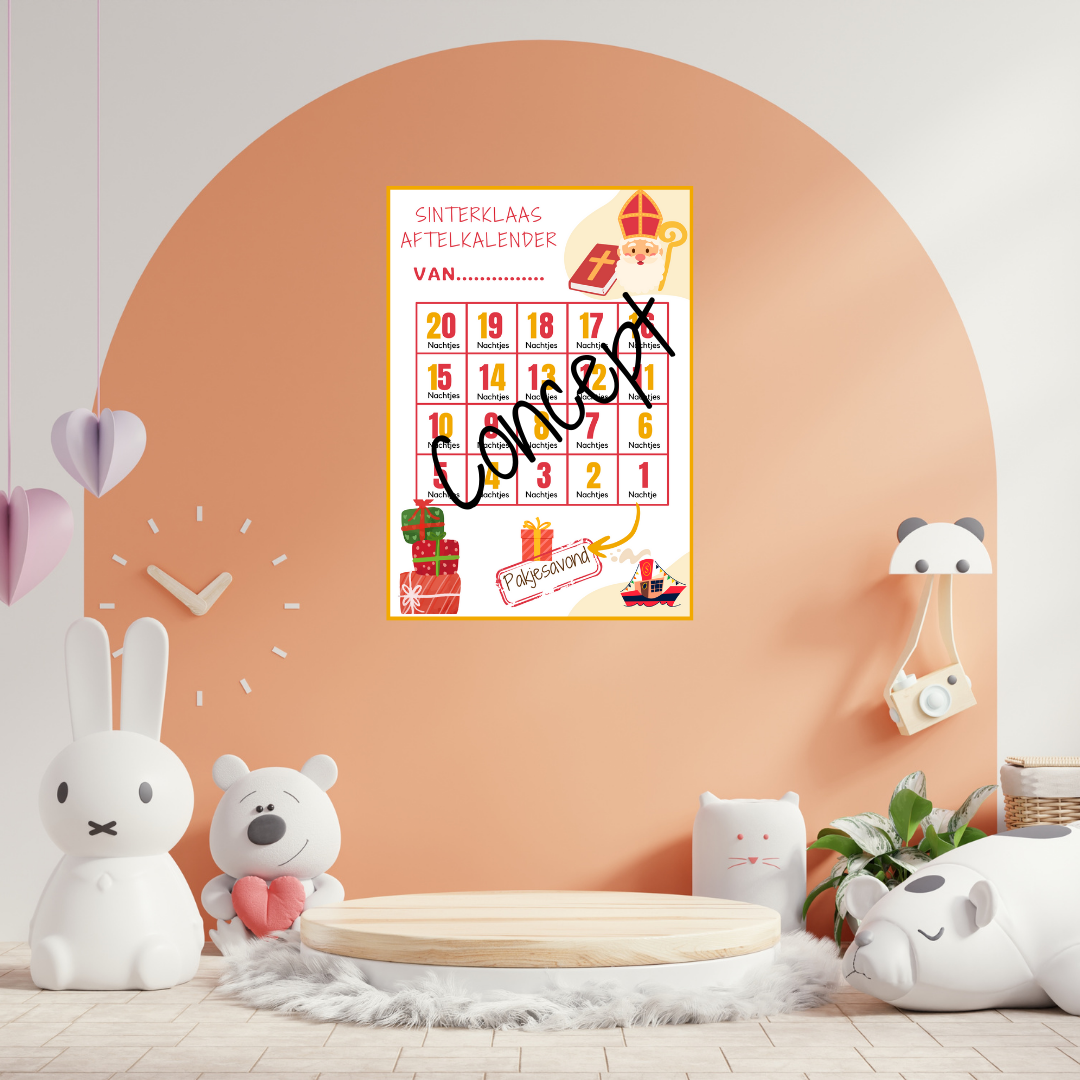 Aftelkalender sinterklaas/pakjesavond| pdf