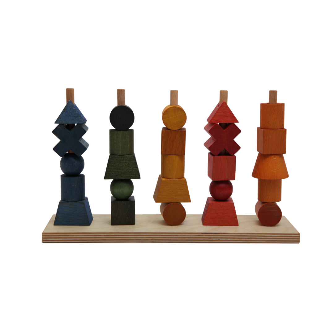 Houten Stapeltorens Regenboog
