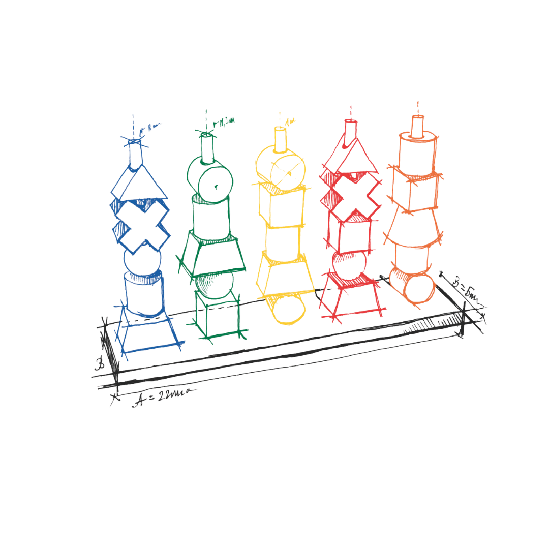 Houten Stapeltorens Regenboog