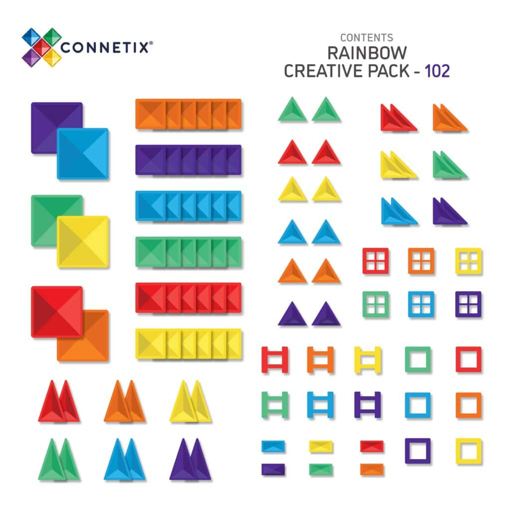 Magnetische Tegels - Rainbow Creative Pack (102st)