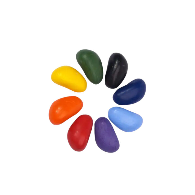 Modern art waskrijtjes in ecru katoenen zakje | 8 stuks