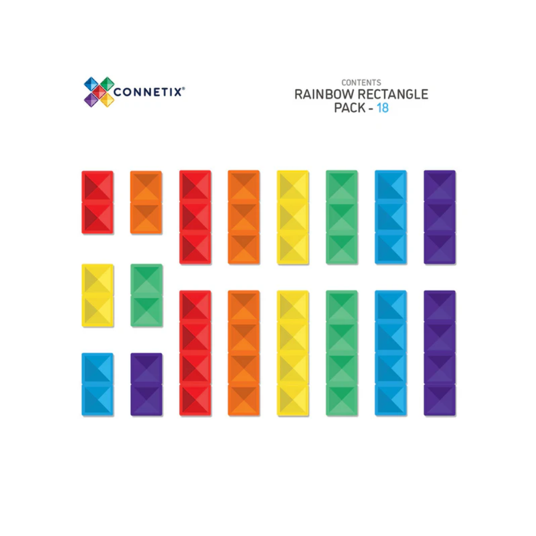 Magnetische Tegels - Rainbow Rectangle Pack 18 stuks