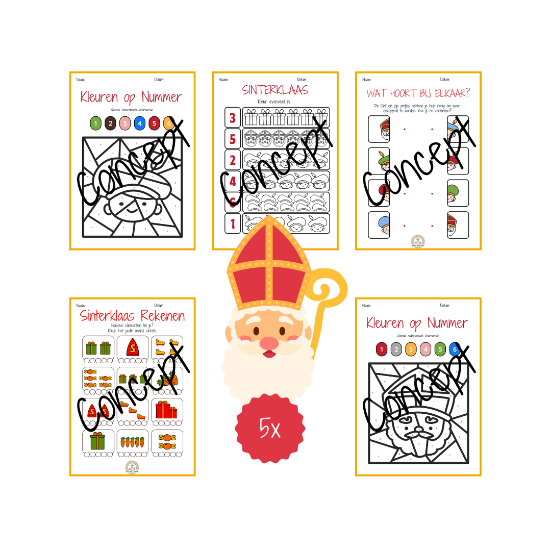 Sinterklaas Werkbladen 2026 - 5 stuks | PDF Download 