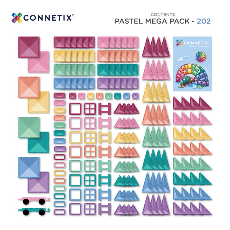 Magnetische Tegels - Pastel Megapack | 202 stuks