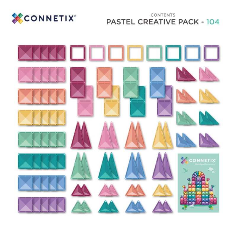 Magnetische Tegels - Pastel Creative Set | 104 stuks