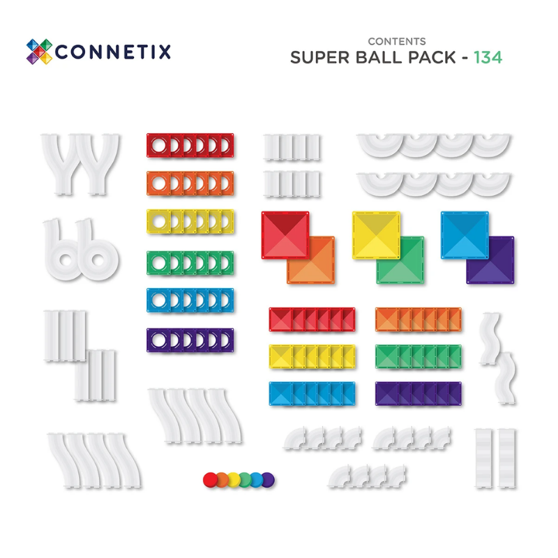 Magnetische Tegels - Super Ball Run Pack | 134stuks